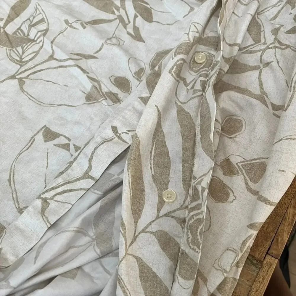 Ralph Lauren Cecily Palmetto King Size Duvet Cover Tan Botanical Cotton